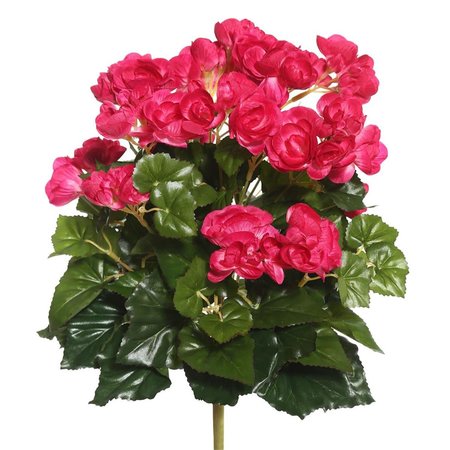 DARE2DECOR Hot Pink Begonia Floral Bush 15.25 in. DA579382